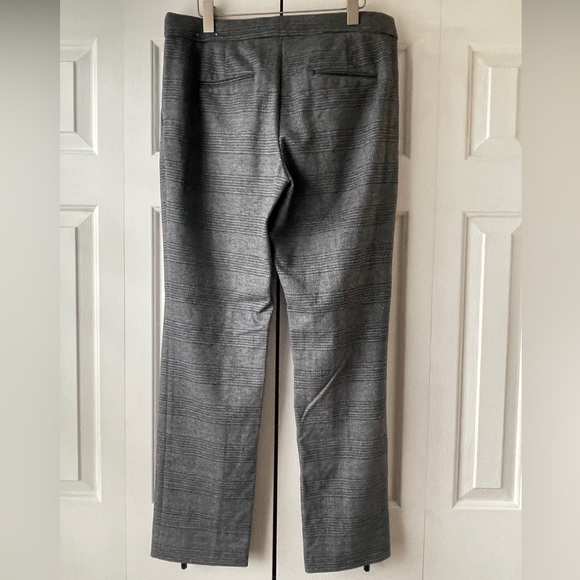 Ann Taylor Plaid Straight Pant in Dark Charcoal Plaid - Picture 2 of 5